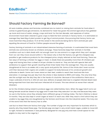 Should Factory Farming Be Banned?