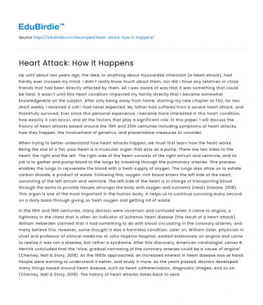 Heart Attack: How It Happens