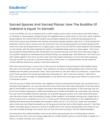 Equalizing the Buddha of Oakland and Sarnath