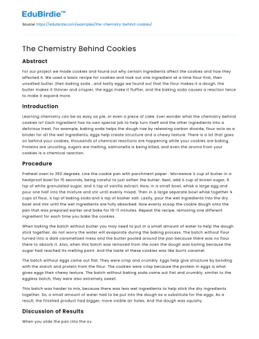 The Chemistry Behind Cookies