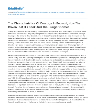 Courage in Beowulf, Raven’s Beak, Hunger Games