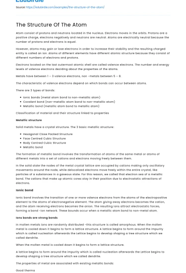 The Structure Of The Atom