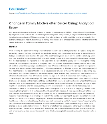 Transformation of Family Structures Post-Easter Rising