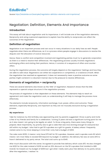 Negotiation: Definition, Elements And Importance