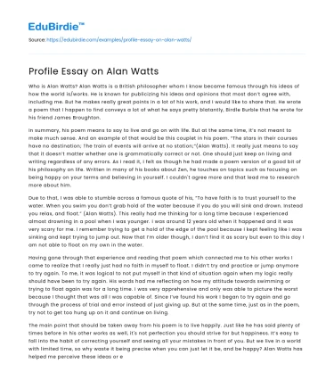 The Philosophical Legacy of Alan Watts