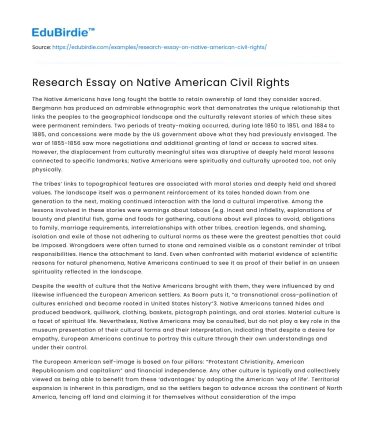 Research Essay on Native American Civil Rights