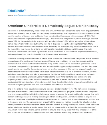 American Cinderella Is Completely Bogus: Opinion Essay