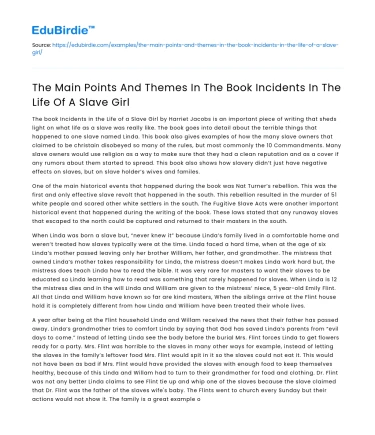 Key Themes in Incidents in the Life of a Slave Girl