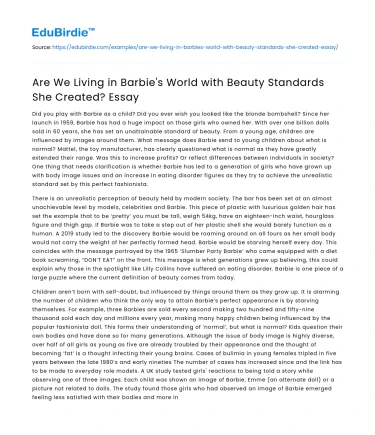 Are We Living in Barbie’s World with Beauty Standards She Created