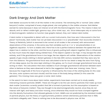 Dark Energy And Dark Matter