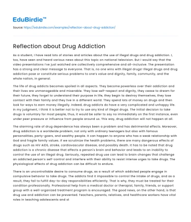 Reflection about Drug Addiction