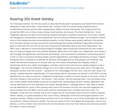 Roaring 20s Great Gatsby