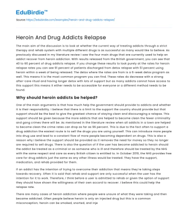 Heroin And Drug Addicts Relapse