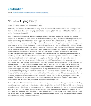 Causes of Lying Essay