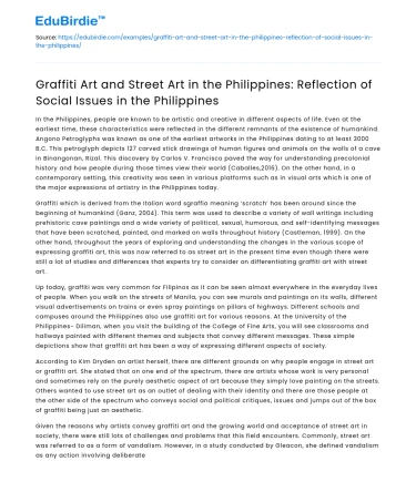 Philippine Street Art: Reflecting Social Issues