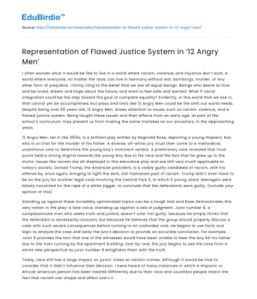 Representation of Flawed Justice System in ‘12 Angry Men’
