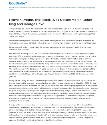 Dream: Black Lives Matter – Martin Luther King & George Floyd