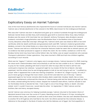 Harriet Tubman: A Beacon of Freedom and Resistance