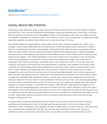 Essay about My Parents