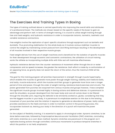 The Exercises And Training Types In Boxing
