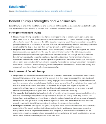 Donald Trump’s Strengths and Weaknesses
