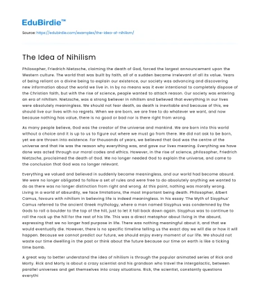 The Idea of Nihilism