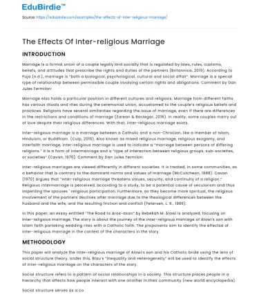 The Effects Of Inter-religious Marriage