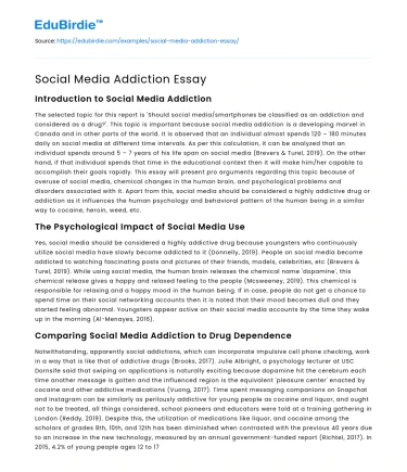 Social Media Addiction Essay