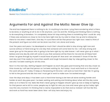 The Dual Perspectives on Perseverance