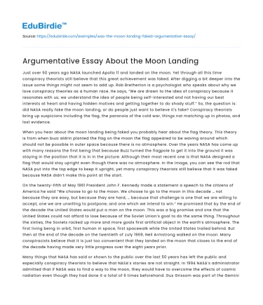 Argumentative Essay About the Moon Landing