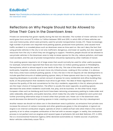 Restricting Cars in Downtown for Safety