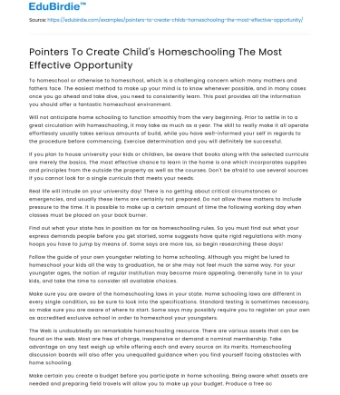 Homeschooling for Maximum Effectiveness