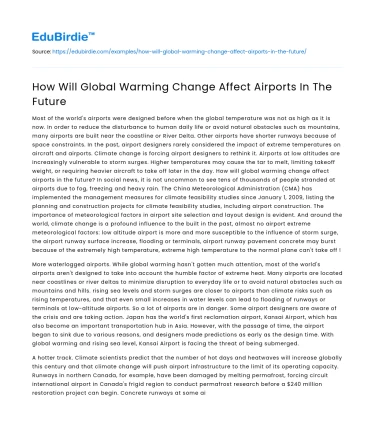 Future Impacts of Global Warming on Airports