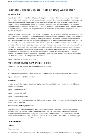 Prostate Cancer: Clinical Trials on Drug Application