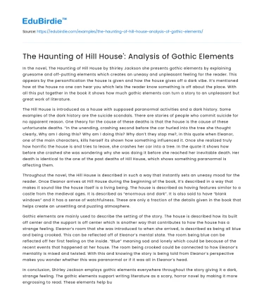 The Haunting of Hill House’: Analysis of Gothic Elements