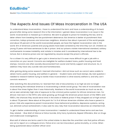 The Complexities of U.S. Mass Incarceration