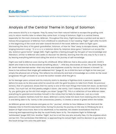 Analysis of the Central Theme in Song of Solomon