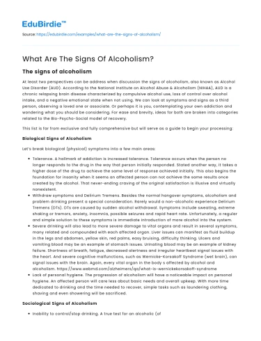 What Are The Signs Of Alcoholism?