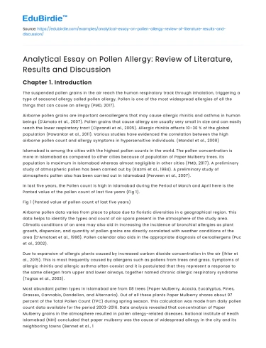 An Analytical Study of Pollen Allergies