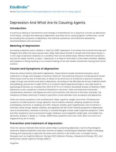 Depression And What Are Its Causing Agents