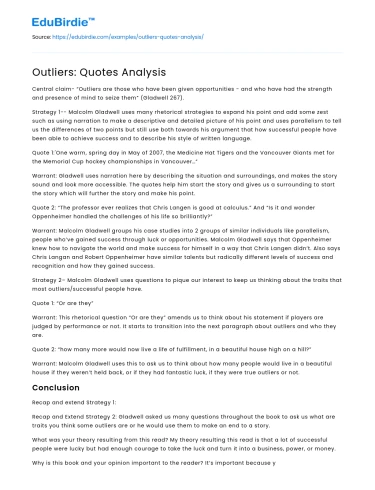 Outliers: Quotes Analysis