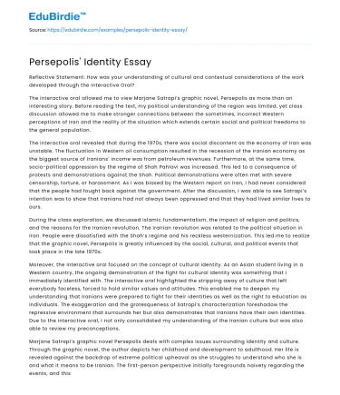 Persepolis’ Identity Essay