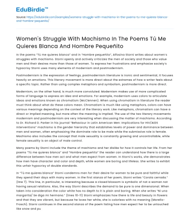 Women’s Struggle with Machismo in Tú Me Quieres Blanca and Hombre Pequeñito