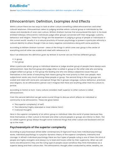 Ethnocentrism: Definition, Examples And Effects
