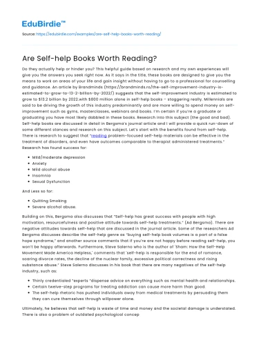 Are Self-help Books Worth Reading?