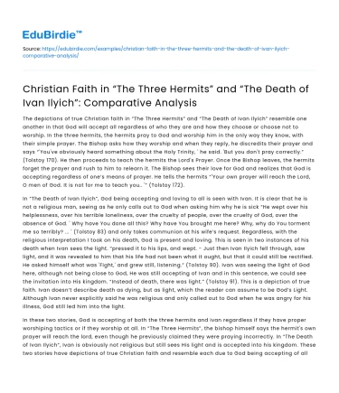 Comparative Analysis of Faith in Two Works