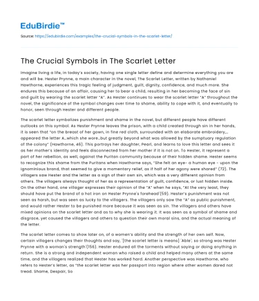 The Crucial Symbols in The Scarlet Letter