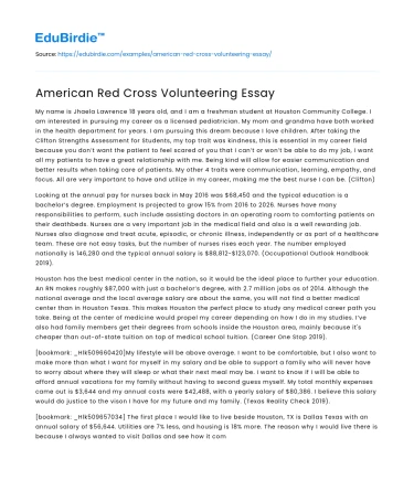 American Red Cross Volunteering Essay