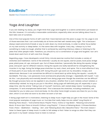 Yoga And Laughter