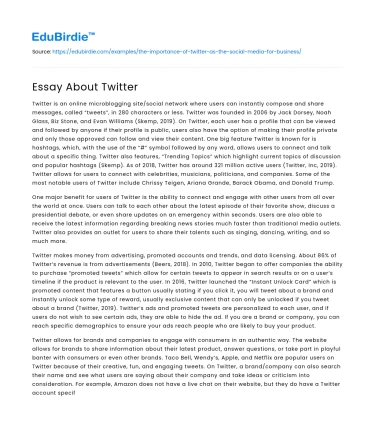 Essay About Twitter